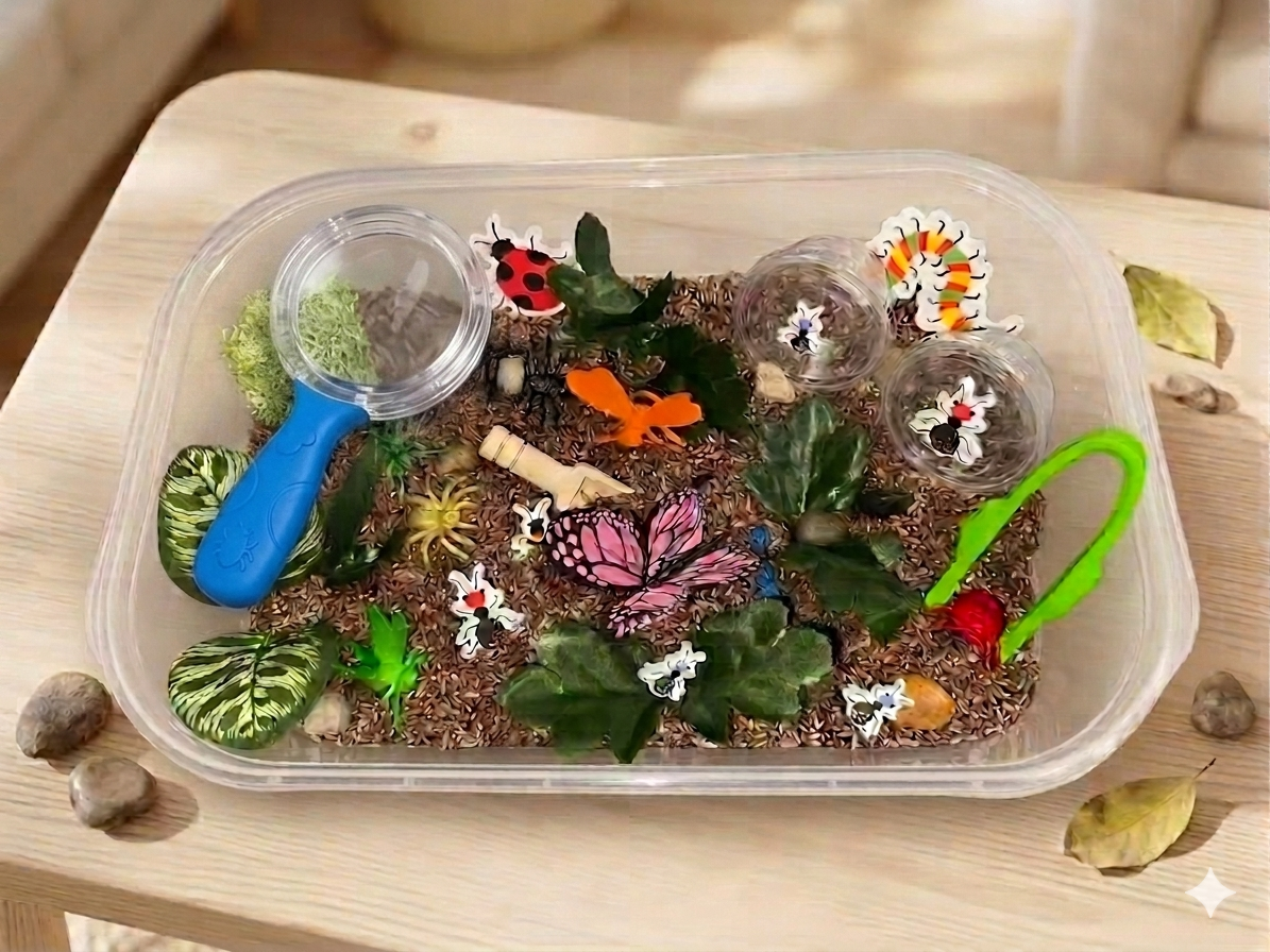 Backyard Bug Hunt Sensory Bin